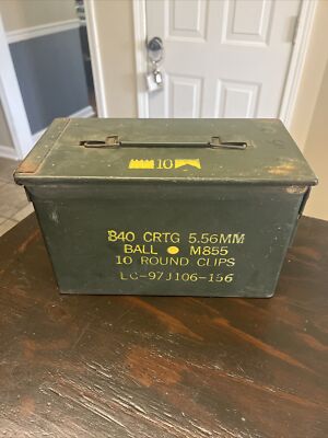 Vintage Green Ammo Box 10 Round Clip 840 CRTG 5.56mm Ball