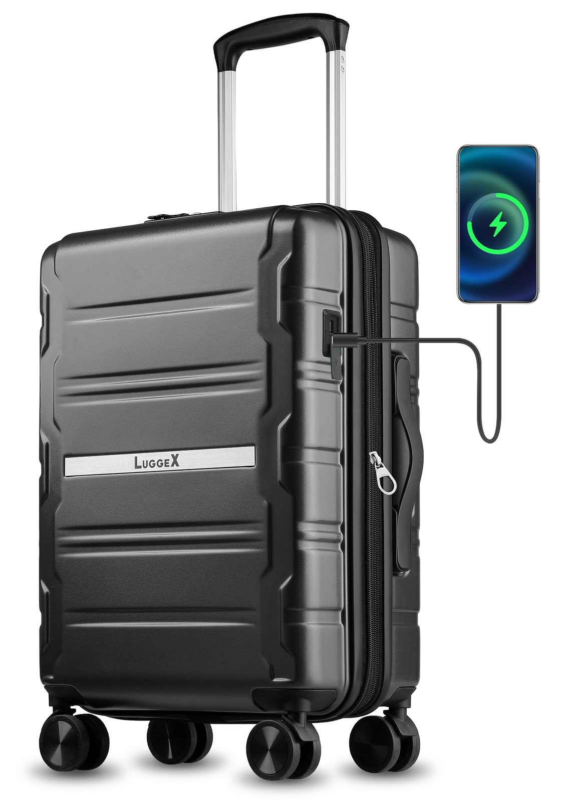 LUGGEX Carry on Luggage Airline Approved, Polycarbonate Hard Shell Suitcase, ...