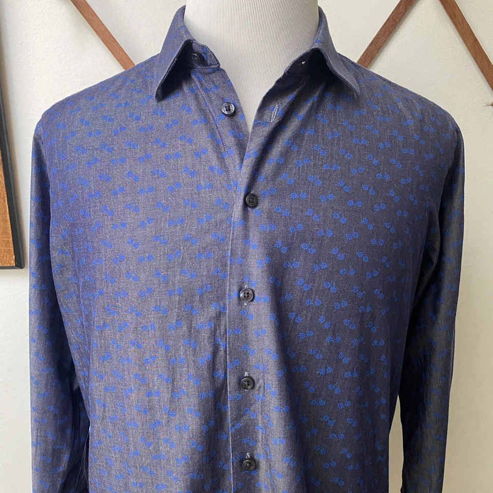 Camisa de vestir floral Tallia Mason Fit para hombre cuello recortado talla 16-16,5 34/35 Foto 2 de 4