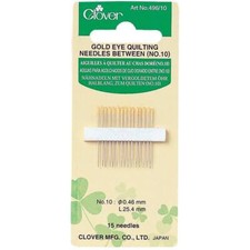 Clover Gold Eye Quilting Needles No.10 15pk