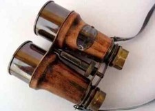 Nautical Vintage Brass Binoculars Antique Finish Gift Telescope Leather Pearl Ne