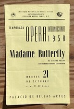 1958 Vintage Italian Opera Program Giacomo Puccini Milan Italy MADAME BUTTERFLY