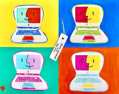 Apple Computer iBook Clamshell 02 . ORIGINAL Painting 2005 . COA