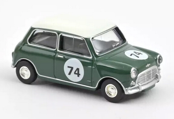 Norev 310525 Mini Cooper S GrüN Mit Startnummer 1964 MaßStab 1:54 Modellauto-image