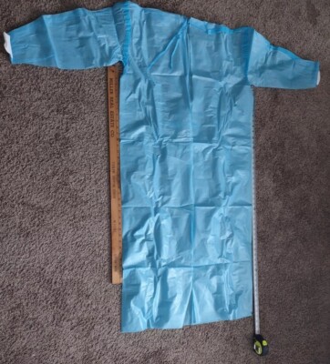 10 pack XL Blue Non-Woven Level 3 Isolation Gown Knit Cuff 70%PP 30%PE