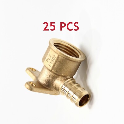 EFIELD 25 PCS 1/2'' PEX x 1/2'' Female NPT  Drop-ear Elbow Crimp Brass Fitting