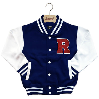 KINDER VARSITY BASEBALL JACKE PERSONALISIERT MIT ORIGINAL US COLLEGE BRIEF R