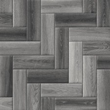 Dark Grey Modern Parquet Vinyl Flooring Feltback 4mm Lino Kitchen Bathroom