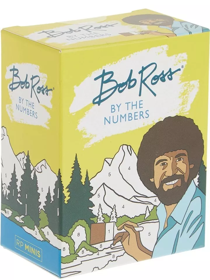 Bob Ross by the Numbers (RP Minis) Book w/ Miniature Paint By Number Kit