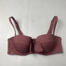 Shade Shore Women's Light Pink Lined Swim Bikini Top Underwire Size 34B