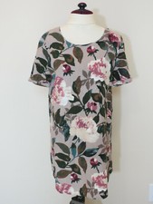 Women's S Floral Shift Dress Short Sleeve pockets
