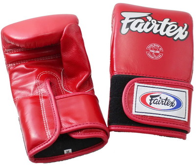 FAIRTEX MUAY THAI KICK BOXING GLOVES TGT7 RED COLOR BAG GLOVES ENCLOSED THUMB