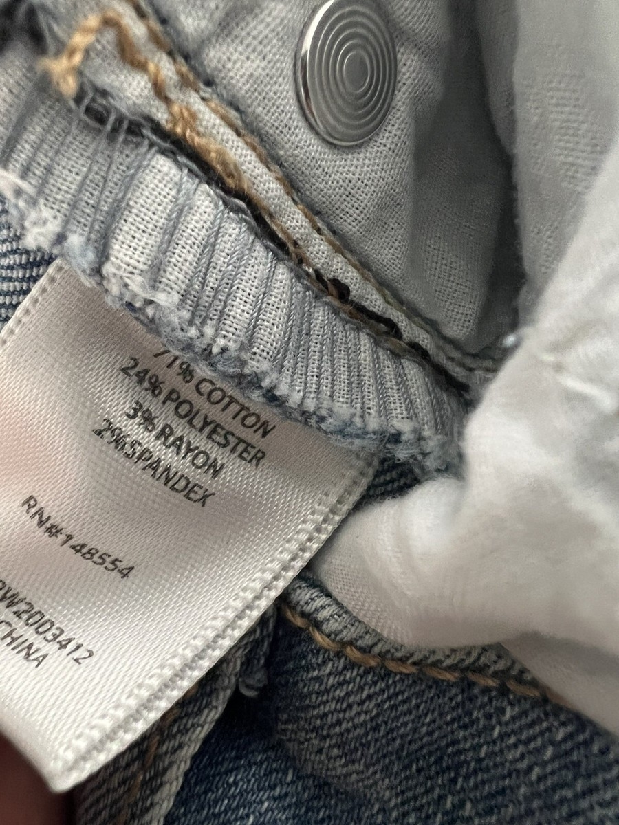 【ののの】 Indigo Rising High Rise Raw Hem Jeans Size 5/27 Light Wash