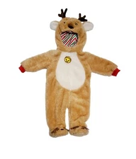 F.A.O SCHWARZ Baby One Piece Hooded Sherpa Footie Reindeer Size 6-9 Months NWOT