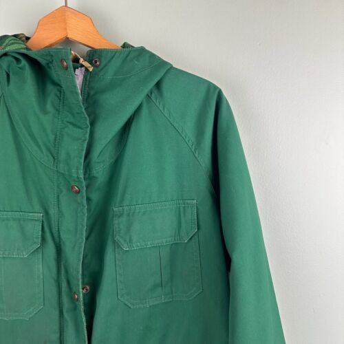 Vintage Eastern Mountain Sports Green Hooded Full Zip Jacket Pockets Lined 70s - Picture 2 of 12