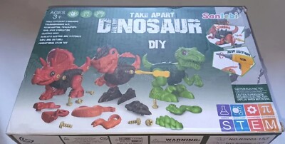 Dinosaur Toys DIY Take Apart STEM Construction Building Toys with Drill for Kids