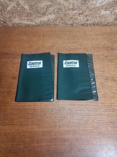 2 x Vintage Castrol Service Wallet Classic Car Handbook Pack Oil Petrol Garage