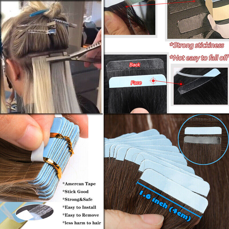 Tape in Hair Extensions Invisible Skin Weft Brazilian Human Hair Remy 100g=40pcs Dostawa w magazynie