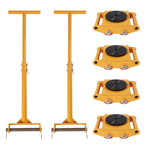 Machinery Movers w/ 360°Rotation Cap 13200lbs 6T 4 Rollers Machine Cargo Trolley - 第 1/24 張圖片