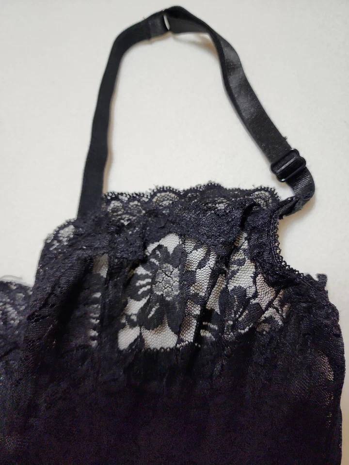 Baci 黑色女式 Peekaboo 蕾丝文胸钢圈尺寸 QS 适合美国 16-22 前扣  — 第 3/4 张图片