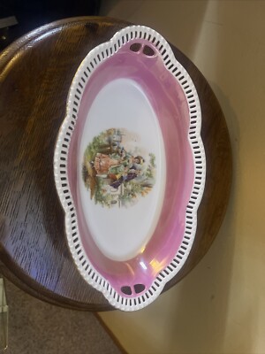 Vtg Bavaria Eleanor Schumann Oval Serving Bowl 3 Women Goddesses Open Edge 11.5''