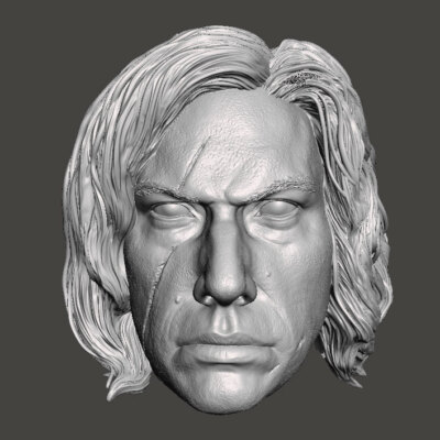 Kylo Ren scarred face custom head for Star Wars & other action figures