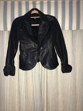 Patrizia Pepe Black Leather Jacket. Italian Size 44. Uk 12 But Comes Up Small.