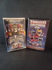 2 VHS Lot: Mighty Morphin Power Rangers The Movie, Turbo, Clamshell, 1995 & 1997