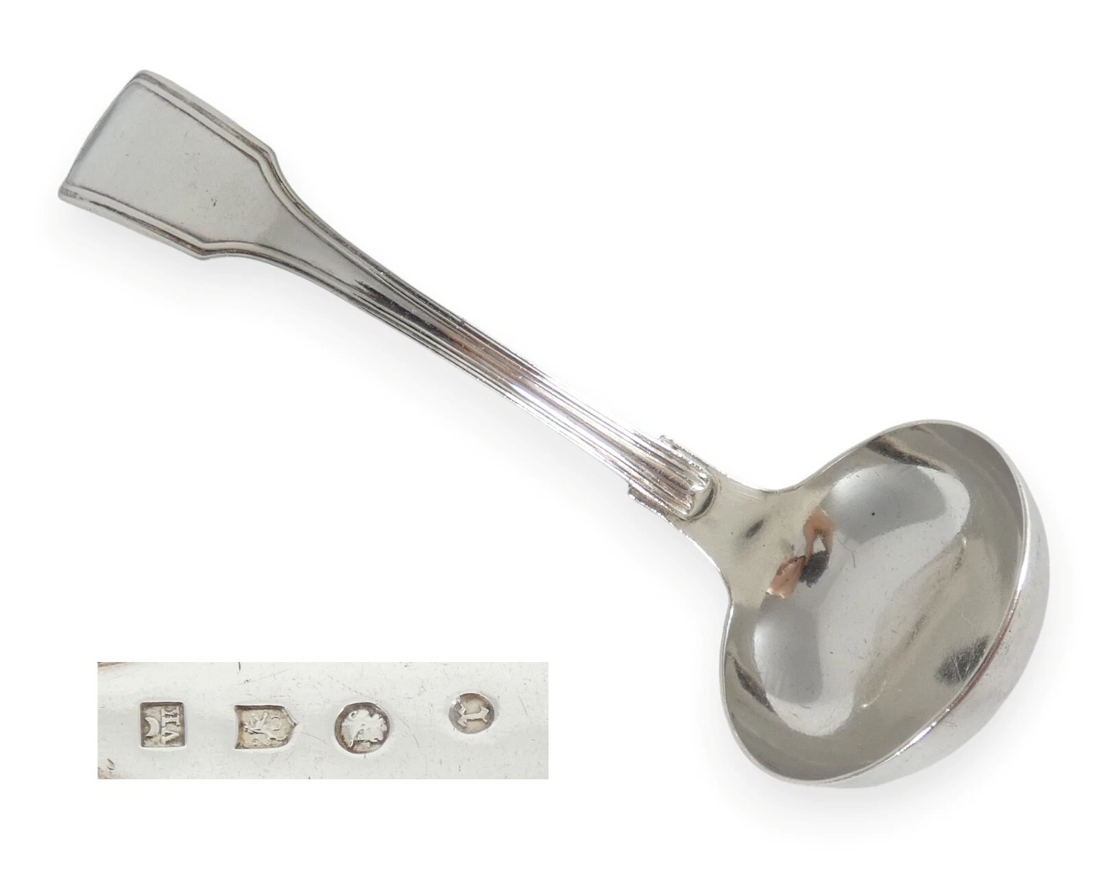 Antique 1876 Dutch 934 Sterling Silver Sauce Gravy Ladle Fiddle & Thread Soup