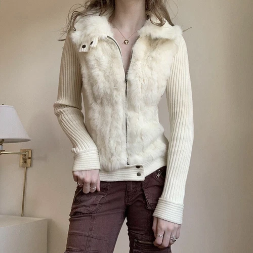 Wolliges Revers Taille Taille Oberteil Schlankmacher Langarm Pullover Patchwork Strickjacke - Bild 3 von 20