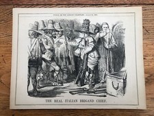 1861 cartoon print - the real italian brigand chief !