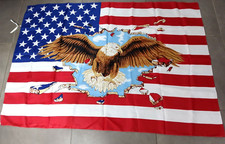 Bandiera Americana USA con Aquila 90 x 135 cm Tessuto Poliestere Vintage