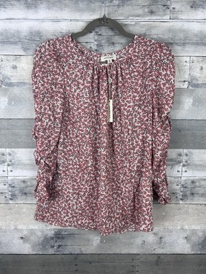 Max Studio Blouse Women's Medium Floral Lightweight Boho Top