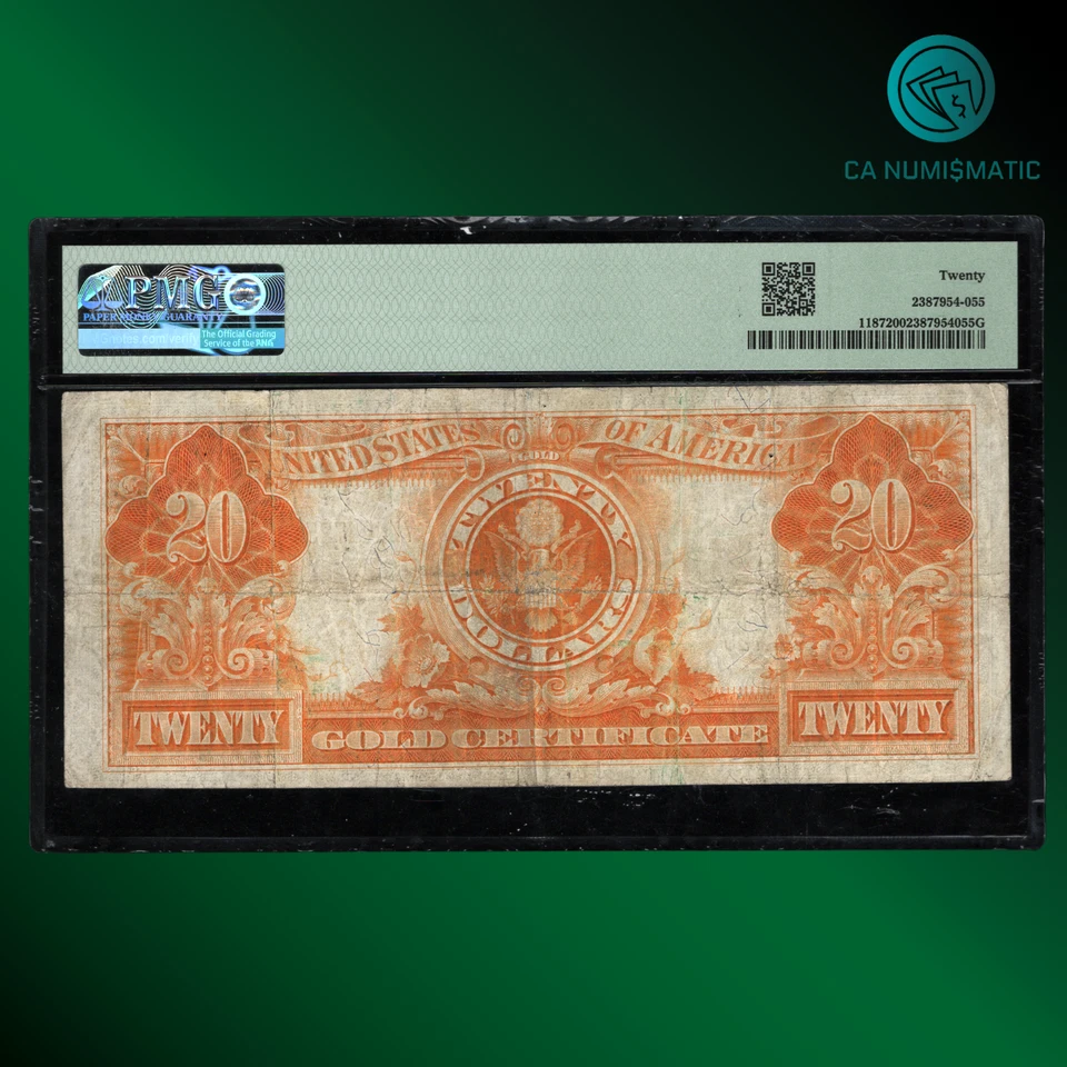 FR.1187 1922 $20 Dollars Gold Certificate, GOLD SEAL, PMG 20, 44725 - Image 2 of 2