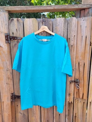 Vintage 90s Basic Editions T-Shirt Size Large Teal Blue NWT K-Mart