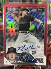 2023 Topps Chrome Update Max Meyer /5 Red Refractor RC Auto