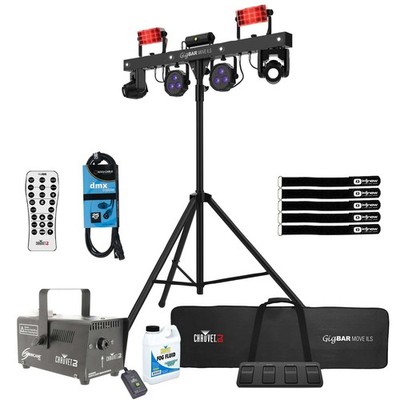 Chauvet DJ GigBAR Move ILS 5-in-1 Pack and Play Lighting System w Fog Machine...