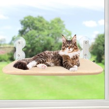 Cat Window Hammock Perch Cordless Sill Seat Bed Foldable Stable Beige M