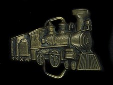 UD17115 VINTAGE 1978 STEAM ENGINE TRAIN RAILROAD SOLID BRASS BELT BUCKLE