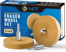 S SATC Decal Remover Eraser Wheel 2Pack Rubber with 3 2/5 " 
