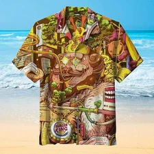Burcer King Hawaiian Shirt, Short Sleeve Unisex, Beach Shirt, in Bright Colors