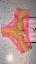 NWT Victoria  s Secret PINK Wink Orange Charmed Fruit Cheeky Panty size xs