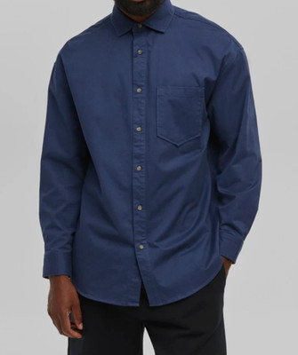 Mode of One Men's Relaxed Fit Button Down Twill Shirt Caspian Size XXL