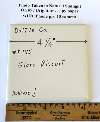 1 pc. Gloss Biscuit #175 by Daltile Co.  4-1/4'' Ceramic Surface Bullnose Tile