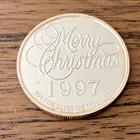 Merry Christmas One Troy Ounce .999 Fine Silver 1997