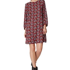 LOFT Red Floral Print Shift Dress Women  s XL Petite