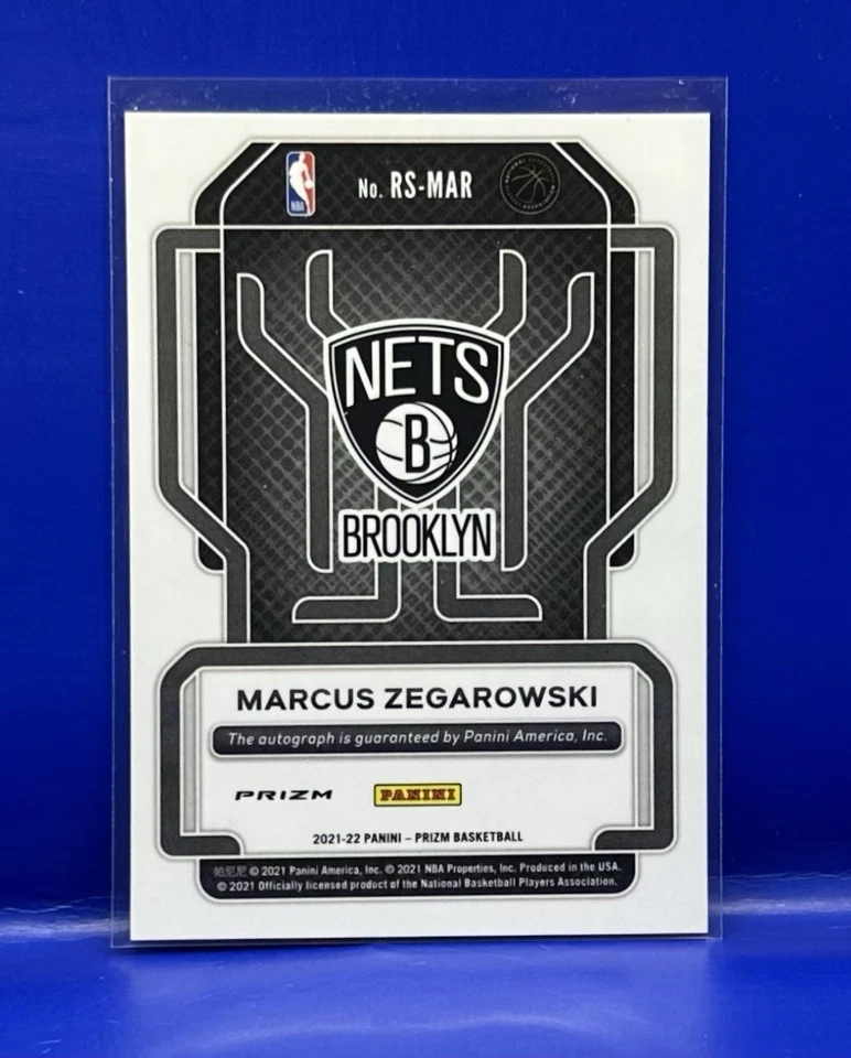 2021-22 Prizm Silver Marcus Zegarowski Rookie Auto RC #RS-MAR Brooklyn Nets - Image 2 of 2