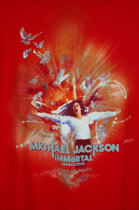 Michael Jackson Shirt Youth Extra Large Red Immortal World Tour Cirque Du Soleil