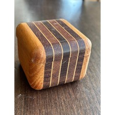 Solid Wood Ring Box Handcrafted Wooden Jewelry Ring or trinket Box