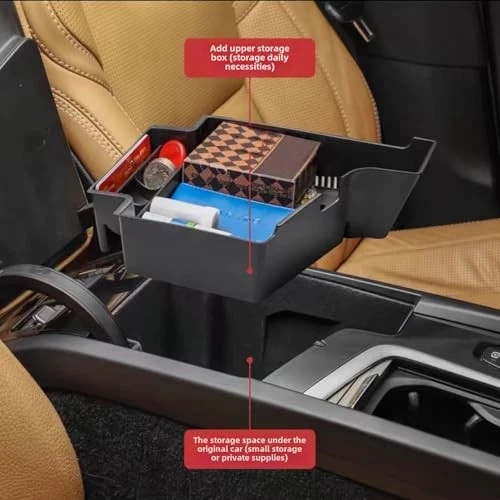 Center console organizer tray compatible with Volvo XC60 XC90 2015-2023 black - Image 3 of 4